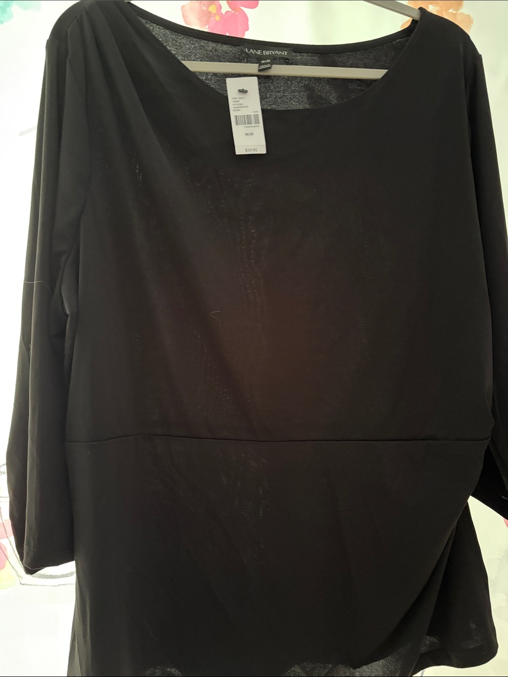 Lane Bryant Black Scoop Neck Long Sleeve Tee
